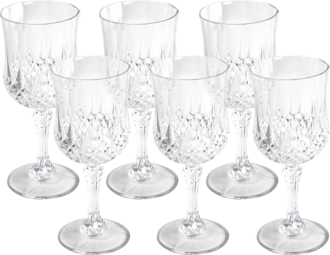 Verres à vin en plastique Alpina 200 ml, 6 pièces