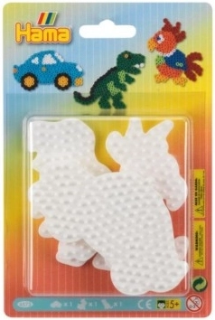 Plaque pour perles à repasser avec motifs Voiture, Perroquet et Dinosaure