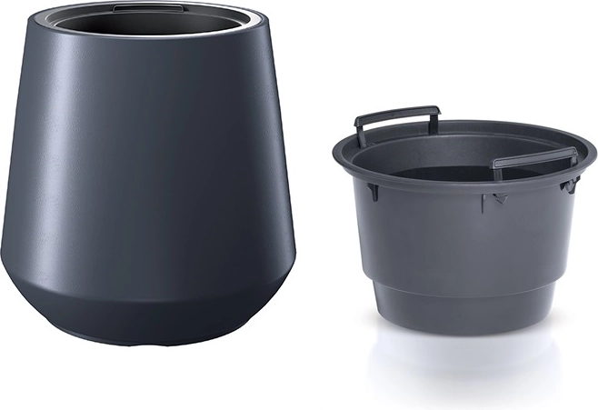 Cache-pot avec insert anthracite 44 cm, 51 l