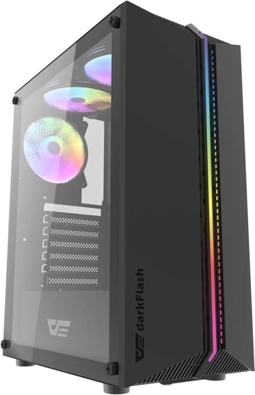 Boîtier PC darkFlash DK151 ARGB avec 3 ventilateurs (noir)