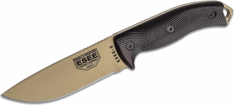 ESEE Model 5 couteau outdoor 13,2 cm, noir‑rouge, sable, G10, étui Kydex