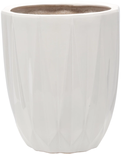 Cache-pot en céramique 30 × 30 × 36 cm blanc brillant