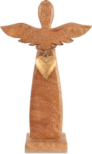 Figurine d’ange en bois de manguier 26 cm