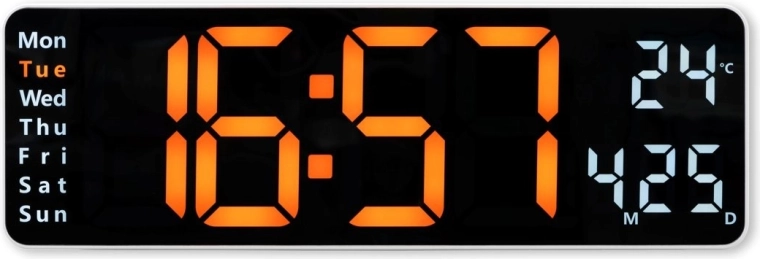Horloge murale électronique Santa Cruz avec affichage LED