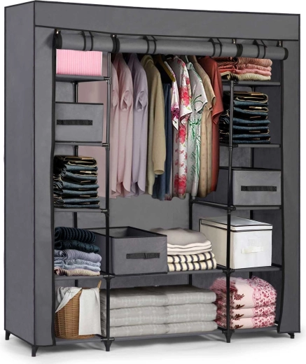 Armoire textile avec tiroirs Massido – graphite