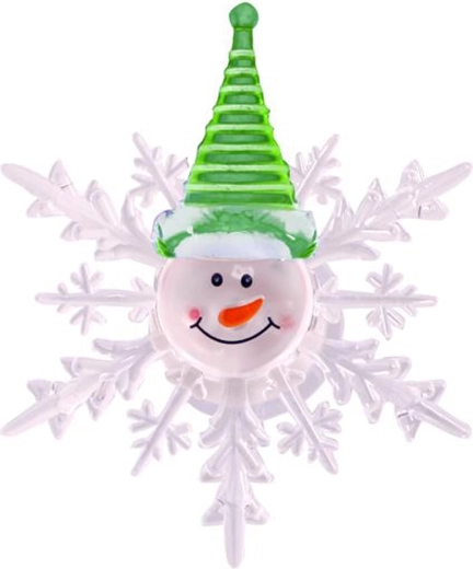 Flocon de Noël LED avec bonhomme de neige 10 cm