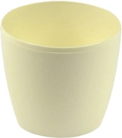 Pot décoratif en plastique Magnolia 30 cm crème LAMELA