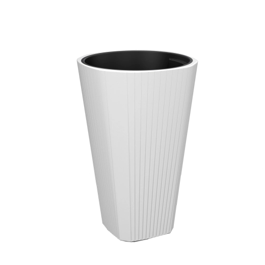 Pot de fleurs Muza 39 cm blanc avec insert