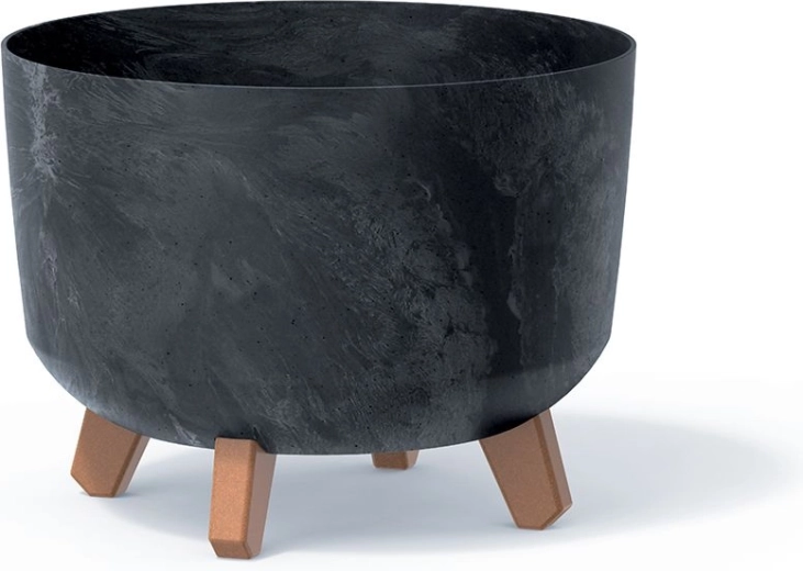 Pot de fleurs effet béton 29 cm anthracite
