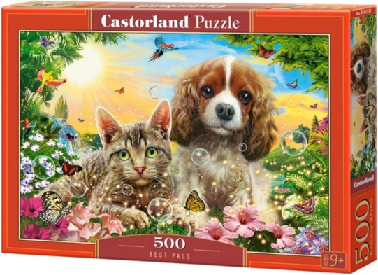 Puzzle 500 pièces meilleurs amis – chat et chien