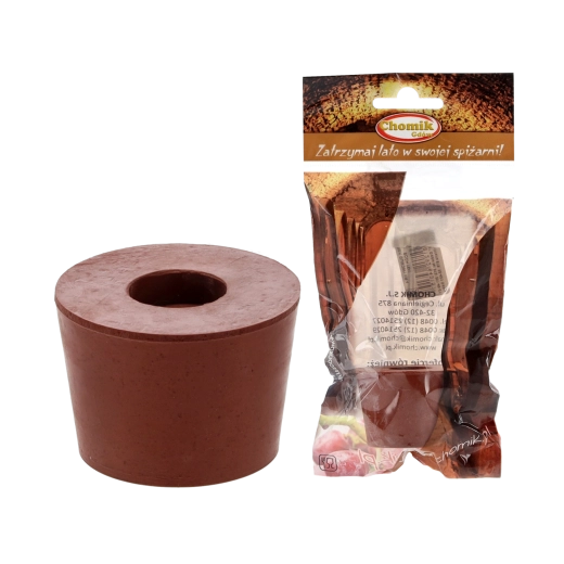 Bouchon conique en caoutchouc avec trou pour bonde de fermentation