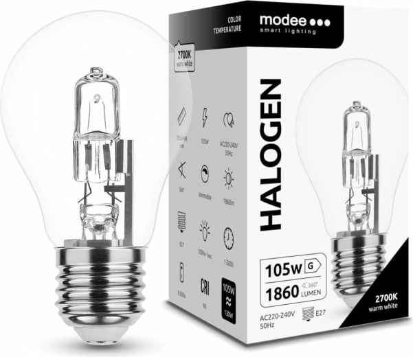 Ampoule halogène Modee Classic A55 105 W E27, 1860 lm, blanc chaud, dimmable