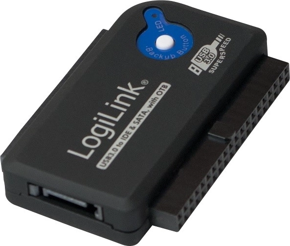 Adaptateur LogiLink USB 3.0 vers IDE/SATA avec fonction One-Touch Backup