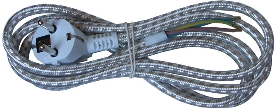 Cordon d’alimentation flexible Solight, 3 m, 3 × 0,75 mm², tressé, fiche coudée