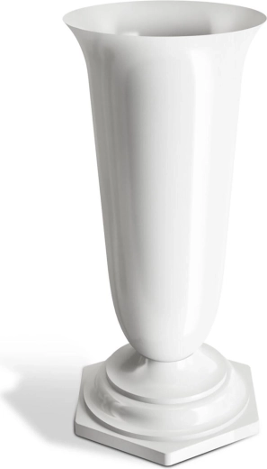 Vase de cimetière NATY avec fond lesté 23 cm, blanc