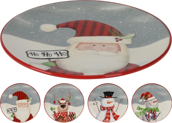 Assiette de Noël en céramique 24 cm – motifs assortis