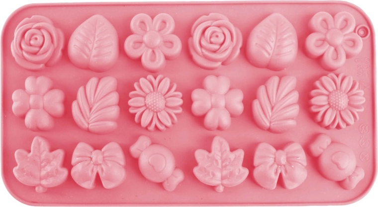 Moule à glaçons en silicone TORO – fleurs, 18 cubes