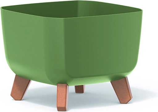 Cache-pot Gracia Square 24 × 24 cm vert terre sur pieds