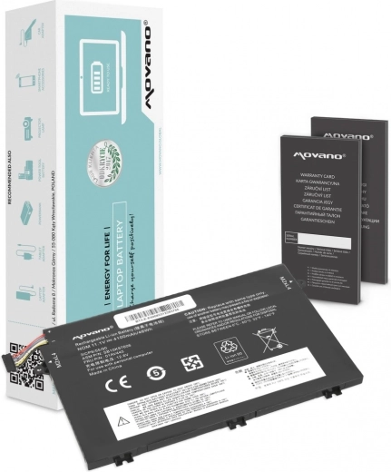 Batterie Movano 01AV445 pour Lenovo ThinkPad E14, E15, E480, E580 et E590, 4100 mAh