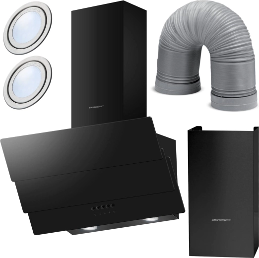 Hotte cheminée de cuisine 60 cm Berdsen BT-212, noire