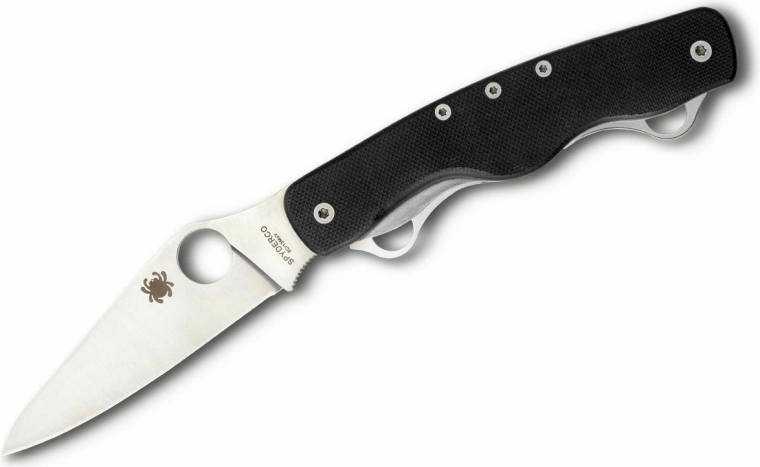 Couteau de poche Spyderco ClipiTool Standard G10, 8,9 cm, noir, 2 lames supplémentaires