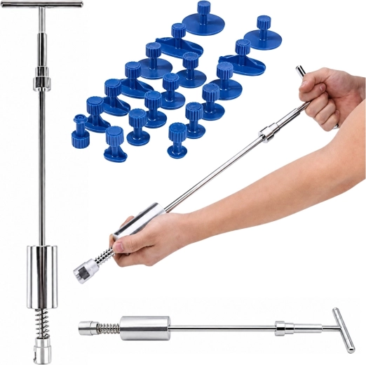 Kit de suppression des bosses de carrosserie avec marteau à inertie et 18 adaptateurs de traction