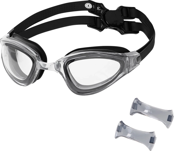 Lunettes de natation NILS Aqua avec anti-buée et protection UV, noires