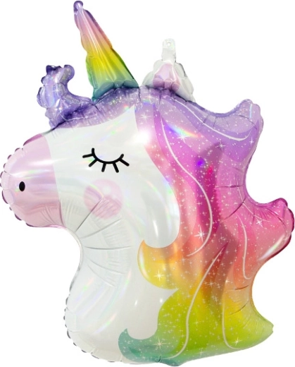 Ballon en feuille licorne – arc-en-ciel brillant