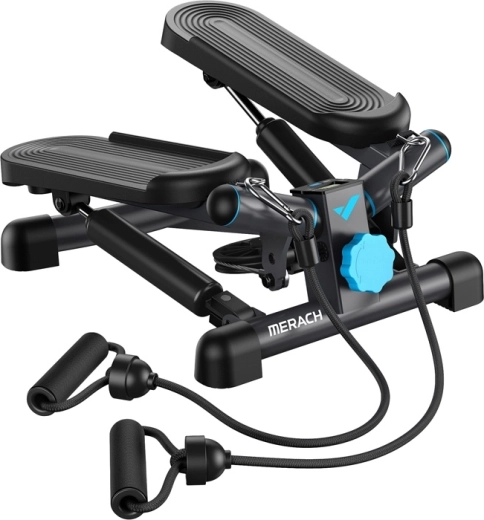 Mini stepper Merach 2 en 1 avec bandes de résistance noir