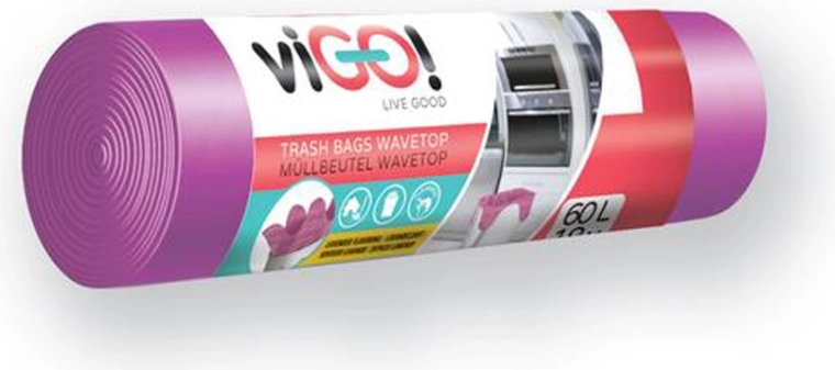 Sacs poubelle avec anses 60 l, parfum lavande, 18 pcs