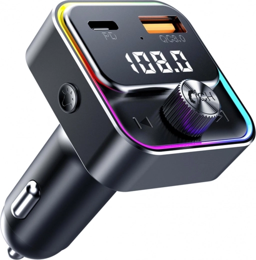 Transmetteur FM Bluetooth pour voiture SWM 3000 avec USB-A et USB-C, PD et QC 3.0, commande vocale - 1 pièce