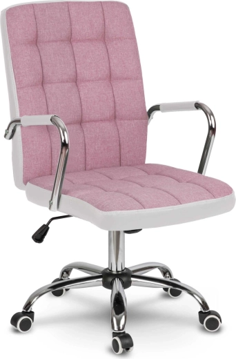 Chaise de bureau Benton rose et blanche