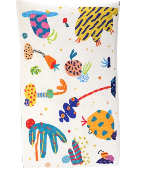 Tapis, tapis de jeu pour enfants, 140 x 80 cm, couleur beige