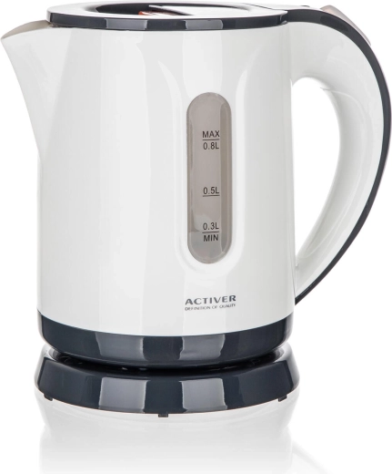 Bouilloire électrique SOLLA 0,8 l blanc‑gris 900–1100 W