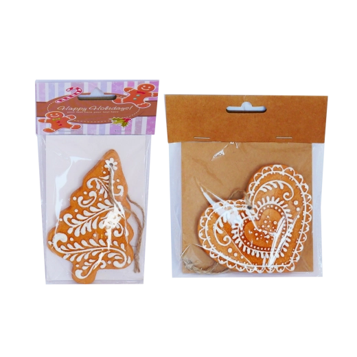 Décorations de Noël suspendues style pain d’épices, lot de 8 pièces