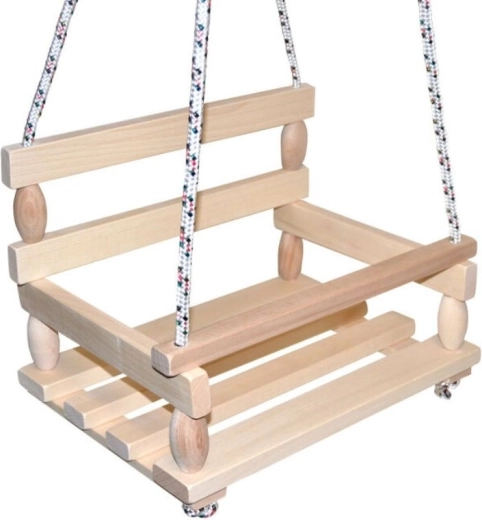 Balançoire en bois naturelle