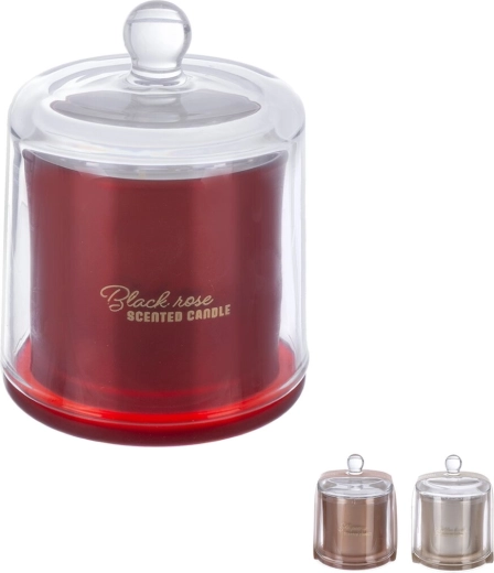 Bougie parfumée en verre avec couvercle 240 g – mix de parfums