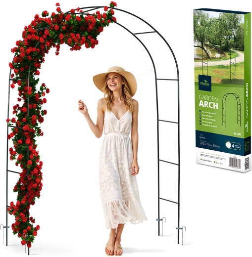 Pergola de jardin en métal avec arche 240 cm