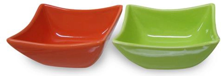 Bol de service carré en céramique TORO, assorti de couleurs