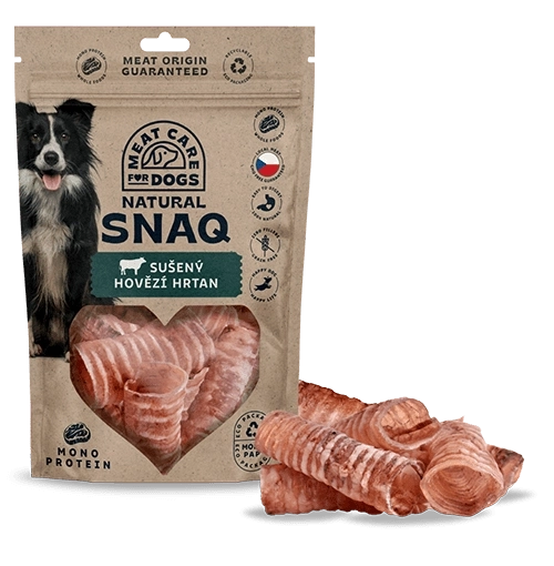 DOG SNAQ aliment complémentaire pour chiens – larynx de bœuf séché 100 g