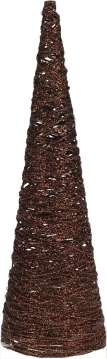 Pyramide décorative 40 cm avec éclairage LED, métal, marron