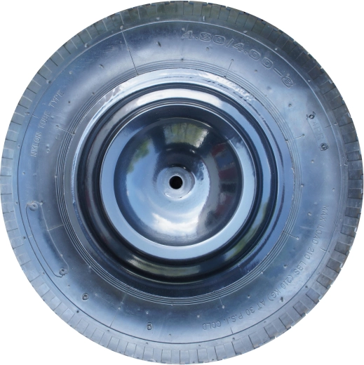roue gonflable avec jante en tôle 390 mm x 90 mm