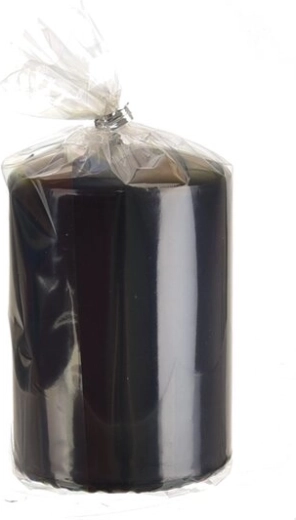 Bougie décorative cylindrique noire brillante 10 cm