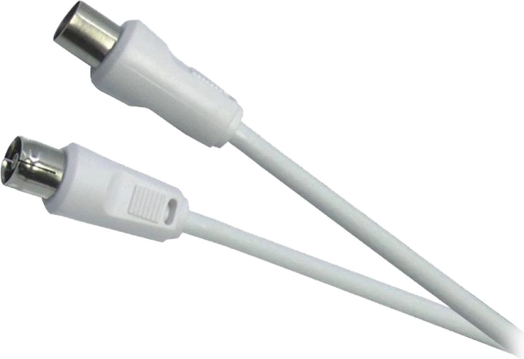 Câble coaxial d'antenne Sencor IEC mâle-femelle, 5 m, blanc