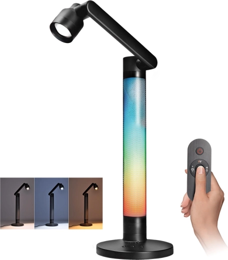 Lampe de bureau LED Solight dimmable avec rétroéclairage RGB 10 W 600 lm avec télécommande