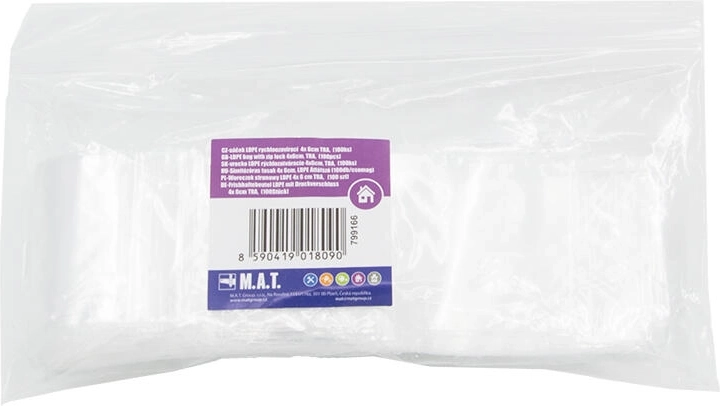 Sachets à fermeture rapide LDPE 4 × 6 cm, transparents (100 pcs)