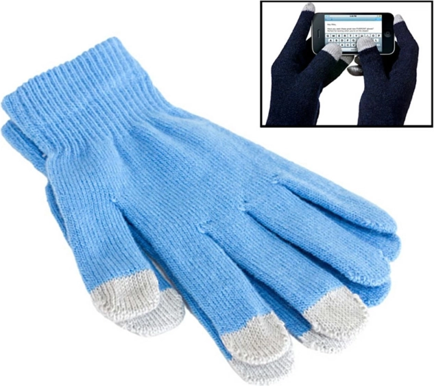 Gants tactiles avec motif scandinave bleu