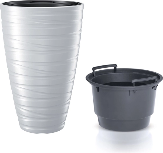 Jardinière haute avec insert intérieur Maze 37,5 cm blanc