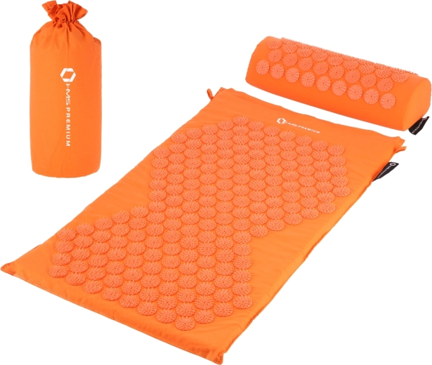 Ensemble d’acupression avec tapis et coussin HMS Premium, orange