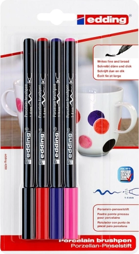Edding 4200 marqueurs pour porcelaine – set de 4 pièces (couleurs chaudes)